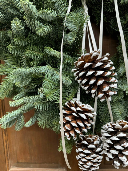 Noble Fir and Pinecone Fresh Wreath, 20" | Plow & Hearth