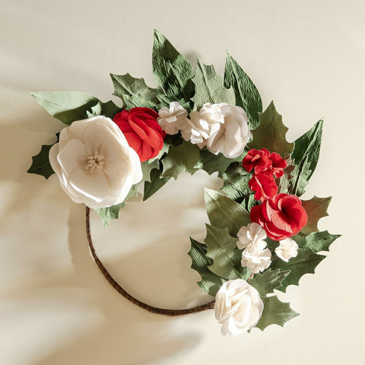 Fabric Amaryllis Wreath | Plow & Hearth