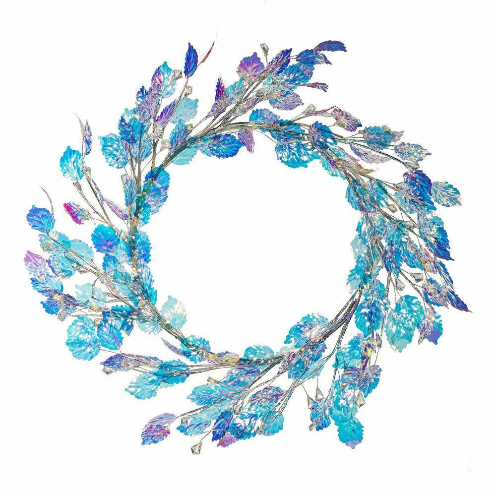 Season to Sparkle Wreath Artificial Iridescent Leaf, 20"H | Plow & Hearth