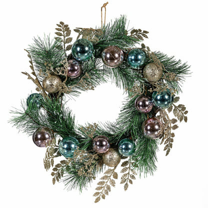 Season to Sparkle Wreath Artificial with Ornaments, 24"H | Plow & Hearth