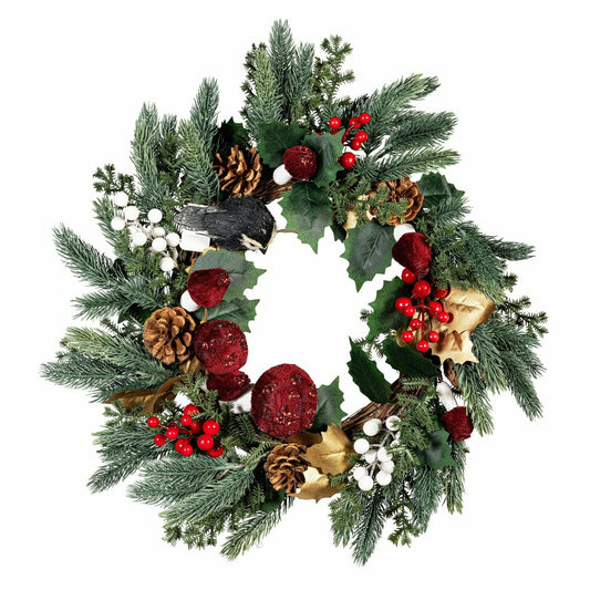Winter Grove Wreath Artificial with Pine Cone and Berry, 20” | Plow & Hearth