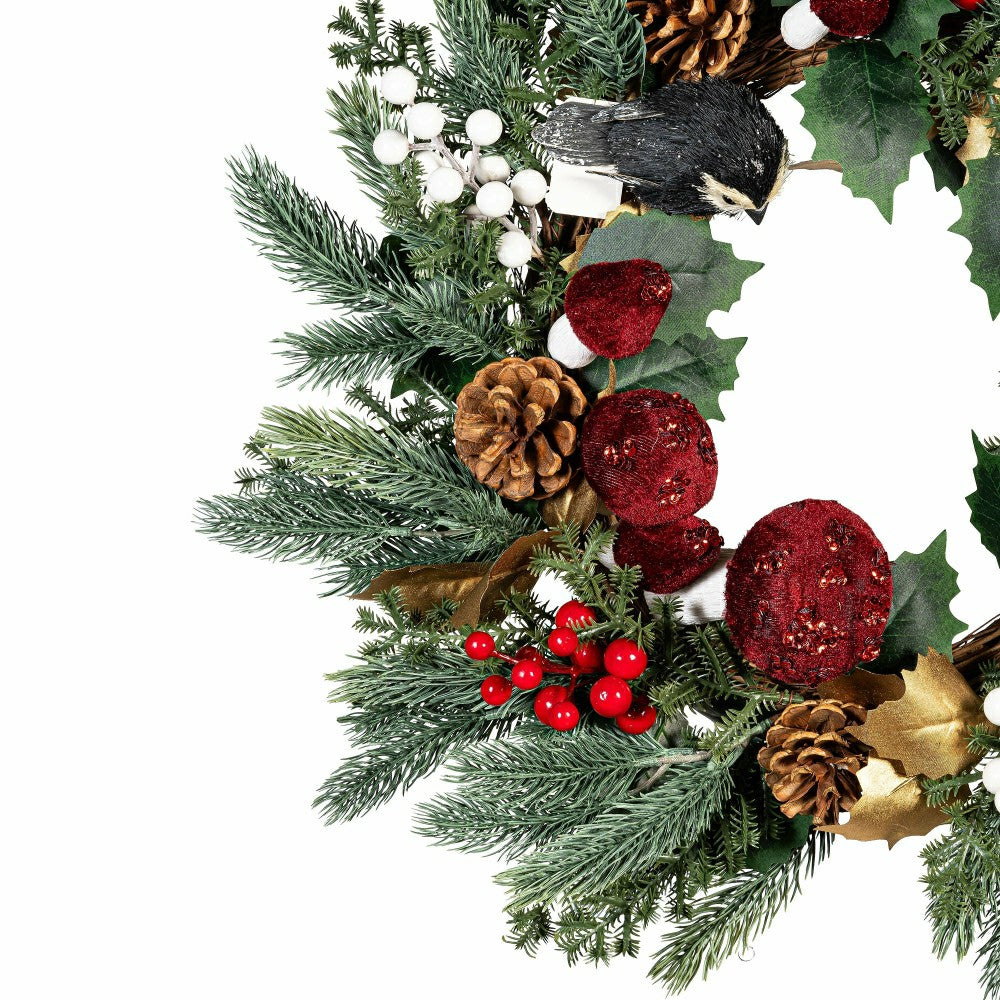 Winter Grove Wreath Artificial with Pine Cone and Berry, 20” | Plow & Hearth