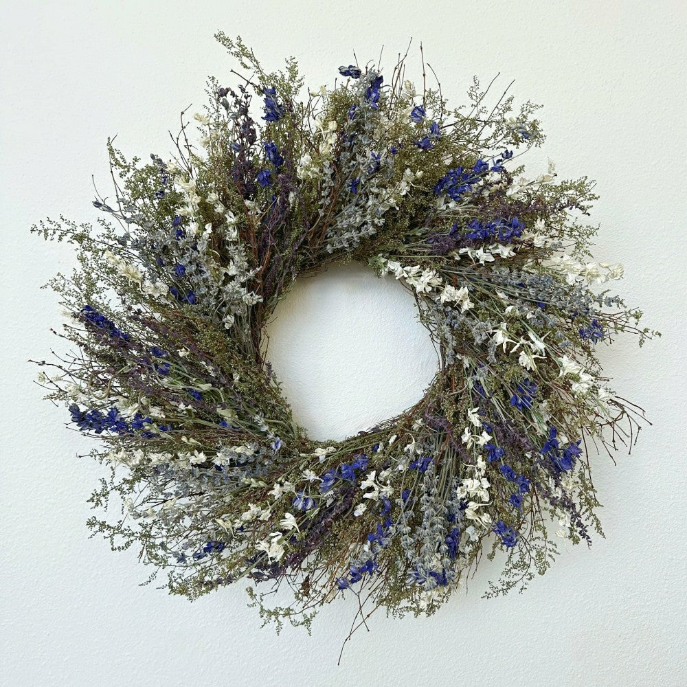 Lavender and Quail Brush Floral Dried Wreath | Plow & Hearth