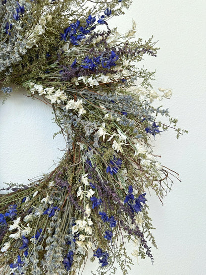 Lavender and Quail Brush Floral Dried Wreath | Plow & Hearth