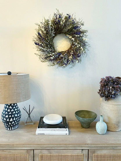 Lavender and Quail Brush Floral Dried Wreath | Plow & Hearth