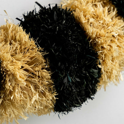 Black and White Striped Natural Grass Wreath | Plow & Hearth