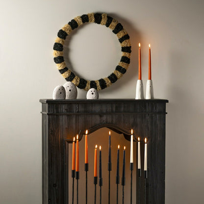 Black and White Striped Natural Grass Wreath | Plow & Hearth