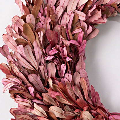 Dried 22" Natural Integrifolia Wreath, Blush | Plow & Hearth