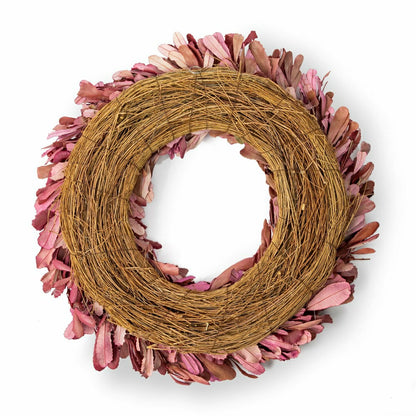 Dried 22" Natural Integrifolia Wreath, Blush | Plow & Hearth