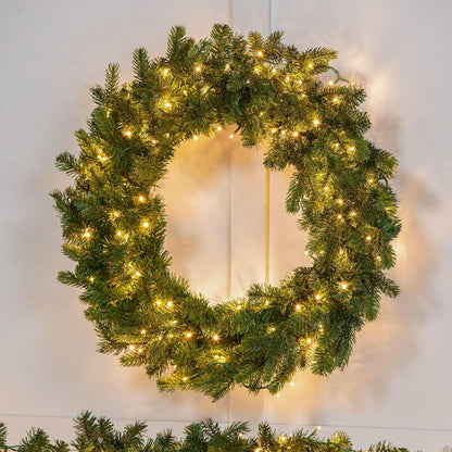 Arlington Indoor/Outdoor Lighted Holiday Wreath | Plow & Hearth