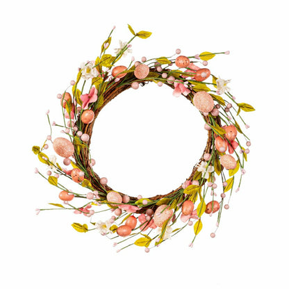 Bunny Blooms Wreath Easter Eggs, 16"H | Plow & Hearth