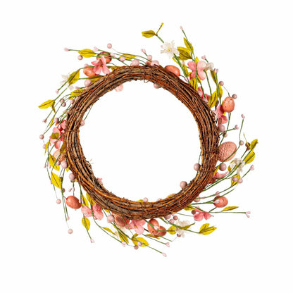 Bunny Blooms Wreath Easter Eggs, 16"H | Plow & Hearth
