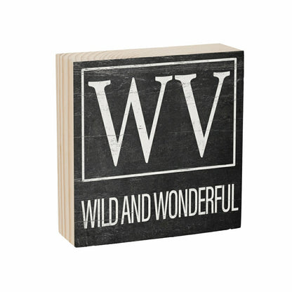 State Sign Wood Block West Virginia 6"x6" | Plow & Hearth