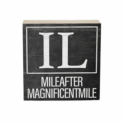 State Sign Wood Block Illinois 6"x6" | Plow & Hearth