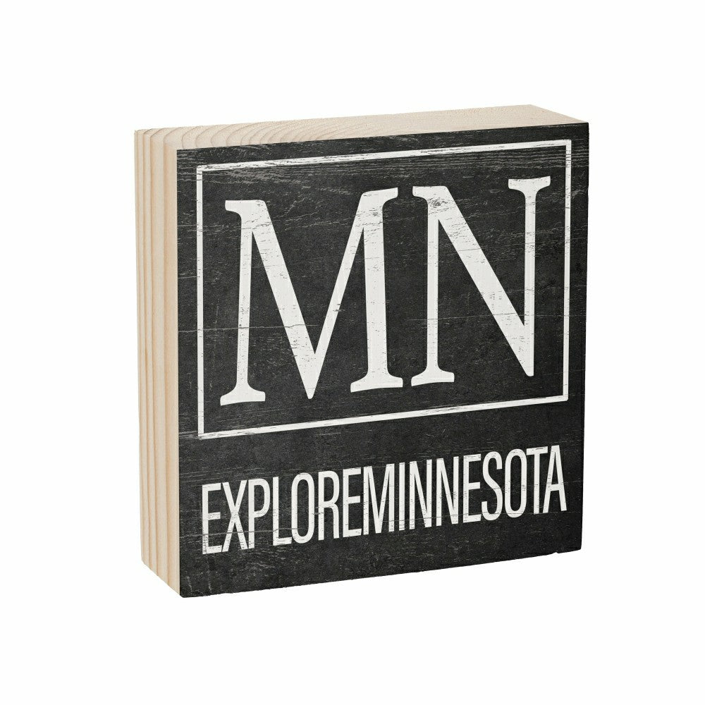 State Sign Wood Block Minnesota 6"x6" | Plow & Hearth