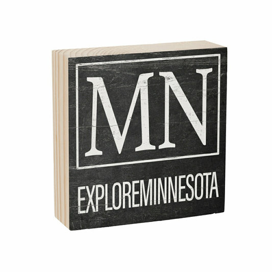 State Sign Wood Block Minnesota 6"x6" | Plow & Hearth