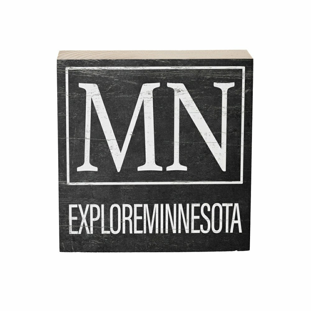State Sign Wood Block Minnesota 6"x6" | Plow & Hearth