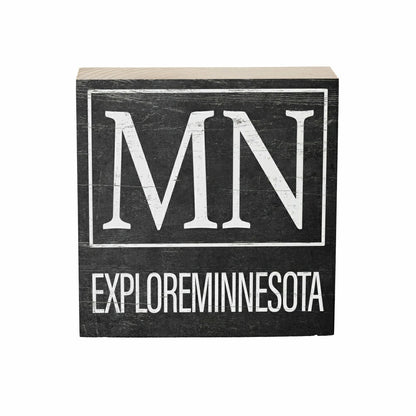 State Sign Wood Block Minnesota 6"x6" | Plow & Hearth