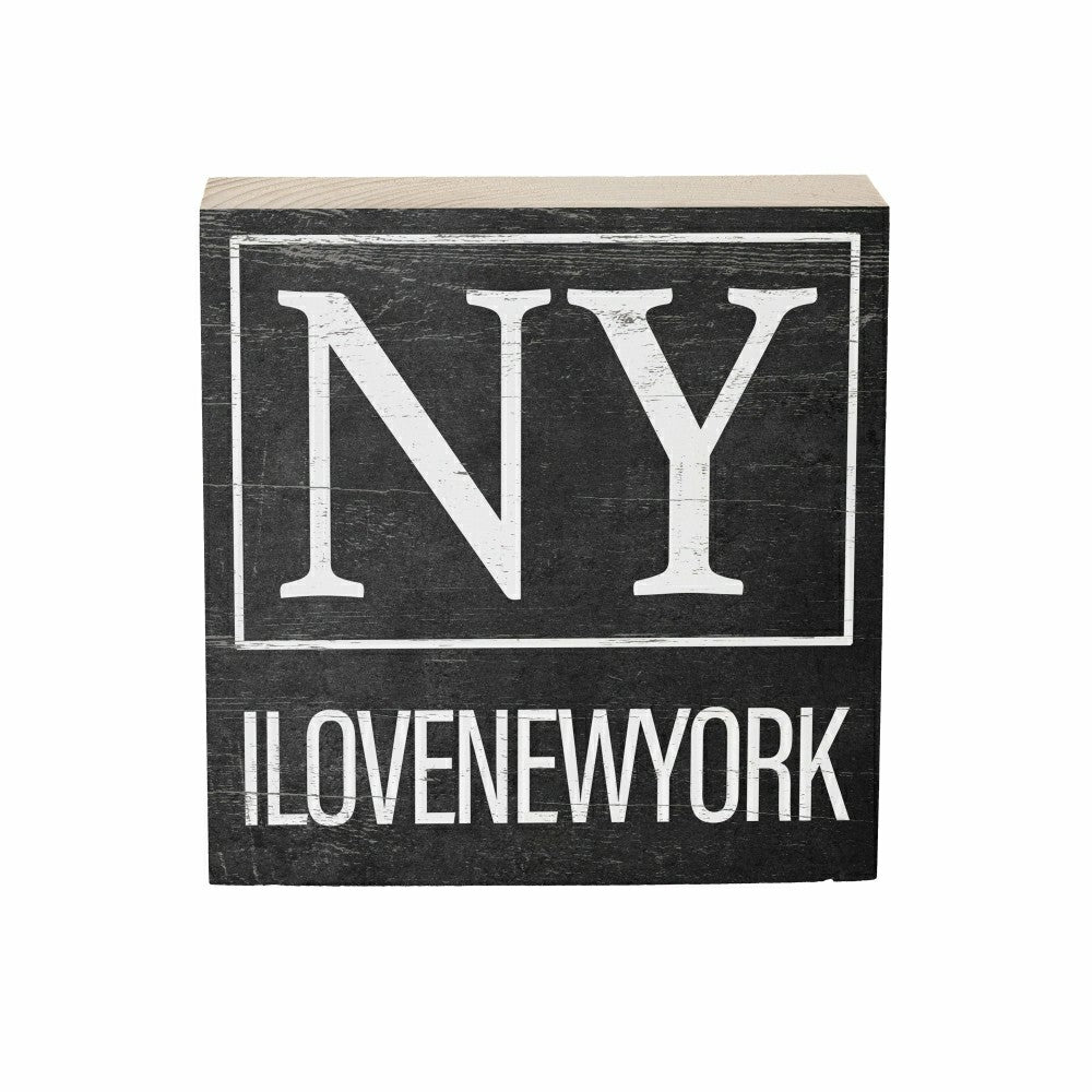 State Sign Wood Block New York 6"x6" | Plow & Hearth