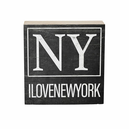 State Sign Wood Block New York 6"x6" | Plow & Hearth