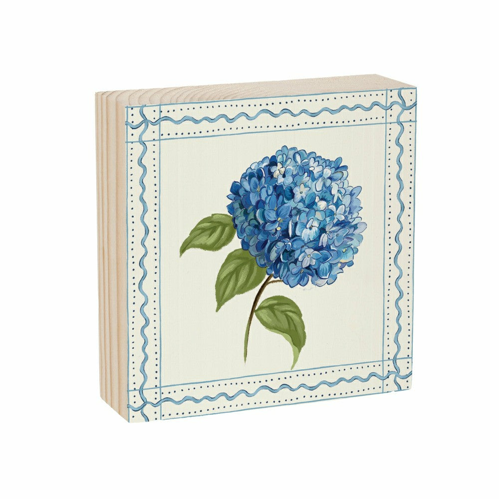 VivaStyle Hydrangea Sign Wood Block, 6"x6" | Plow & Hearth