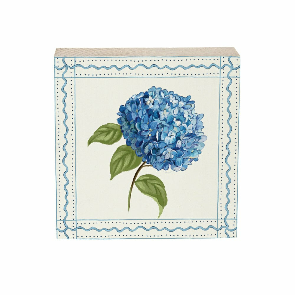 VivaStyle Hydrangea Sign Wood Block, 6"x6" | Plow & Hearth