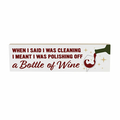 Just For Laughs Table Decor Wood Mantle Sign Wine, 18"L x 5"H | Plow & Hearth