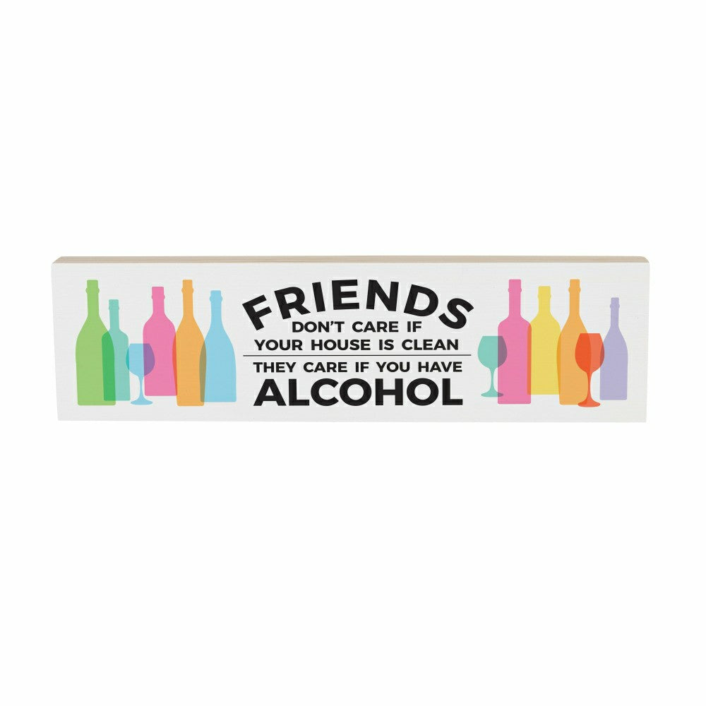 Just For Laughs Table Decor Wood Mantle Sign Wine Friends Alcohol, 18" | Plow & Hearth