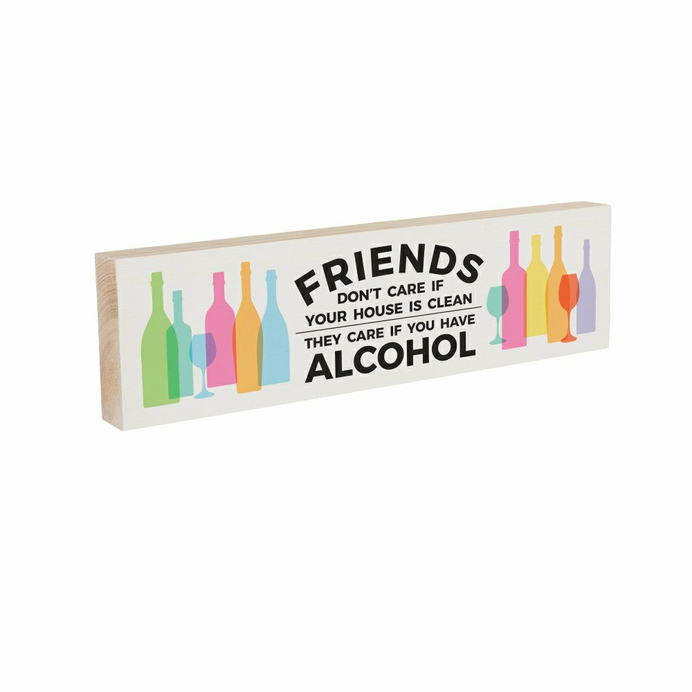 Just For Laughs Table Decor Wood Mantle Sign Wine Friends Alcohol, 18" | Plow & Hearth