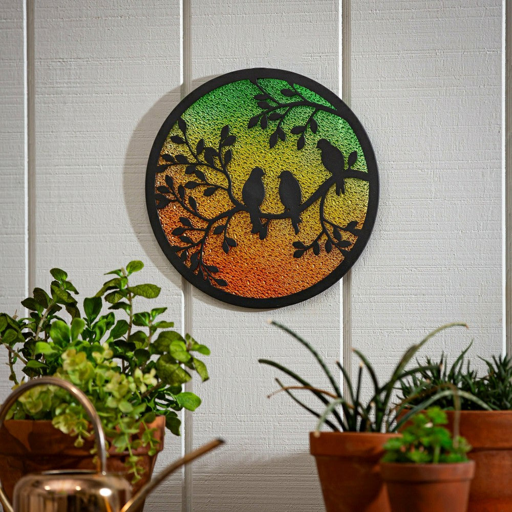 She Shed Outdoor Wall Décor, Alternative Wall, Round Perched Birds, 12 | Plow & Hearth