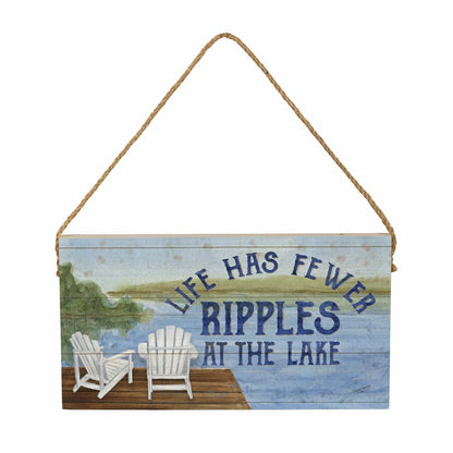 Lake View Hanging Sign Ripples at the Lake 11x6" | Plow & Hearth