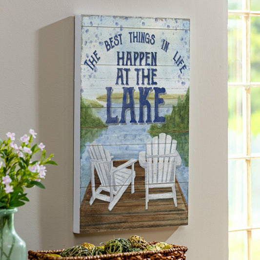 Lake View Wall Art The Best Things in Life 16x24" | Plow & Hearth