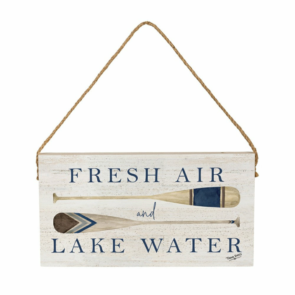 Lake Living Hanging Sign Fresh Air 11x6" | Plow & Hearth