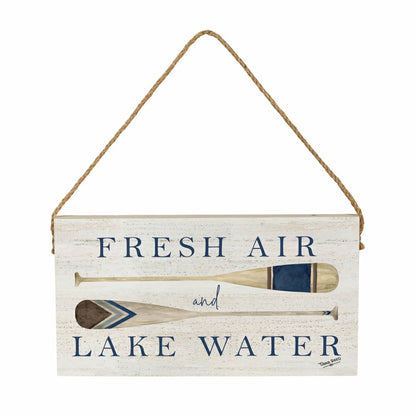 Lake Living Hanging Sign Fresh Air 11x6" | Plow & Hearth