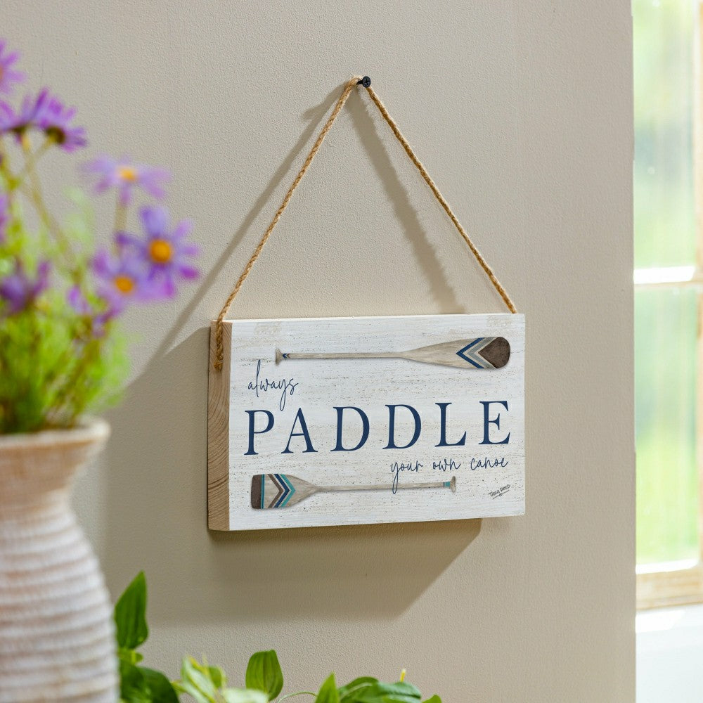 Lake Living Hanging Sign Always Paddle 11x6" | Plow & Hearth