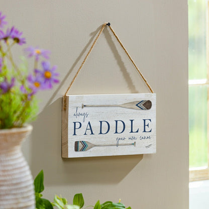 Lake Living Hanging Sign Always Paddle 11x6" | Plow & Hearth