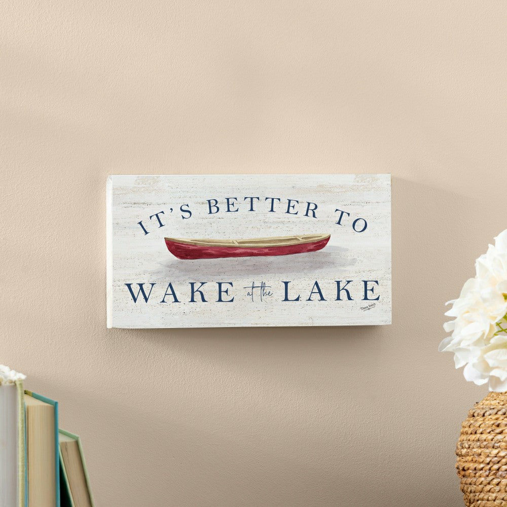 Lake Living Hanging Sign Wake at the Lake 11x6" | Plow & Hearth