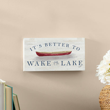 Lake Living Hanging Sign Wake at the Lake 11x6" | Plow & Hearth