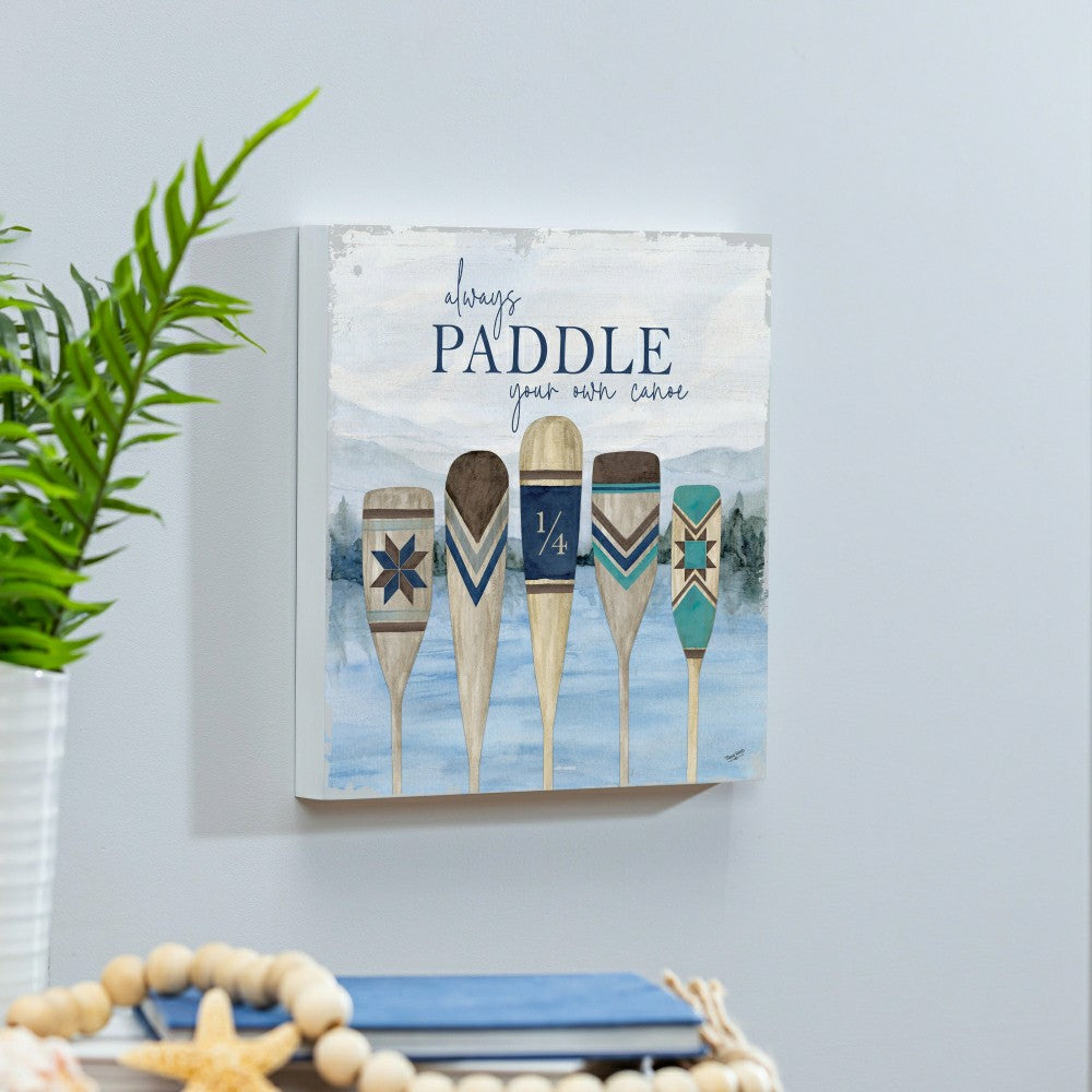 Lake Living Wooden Wall Art Always Paddle 12x12" | Plow & Hearth