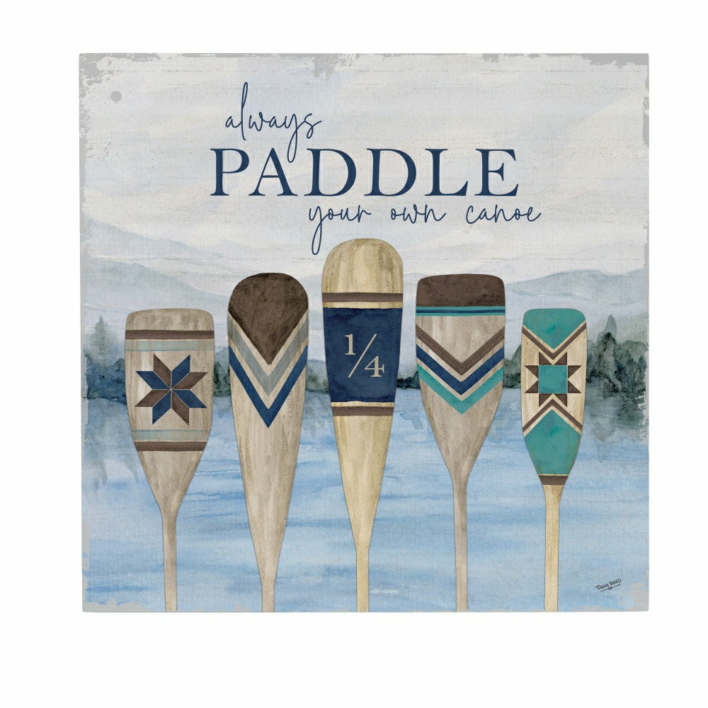 Lake Living Wooden Wall Art Always Paddle 12x12" | Plow & Hearth