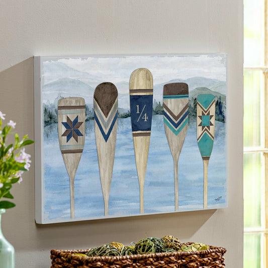 Lake Living Wooden Wall Art Paddles 16x24" | Plow & Hearth