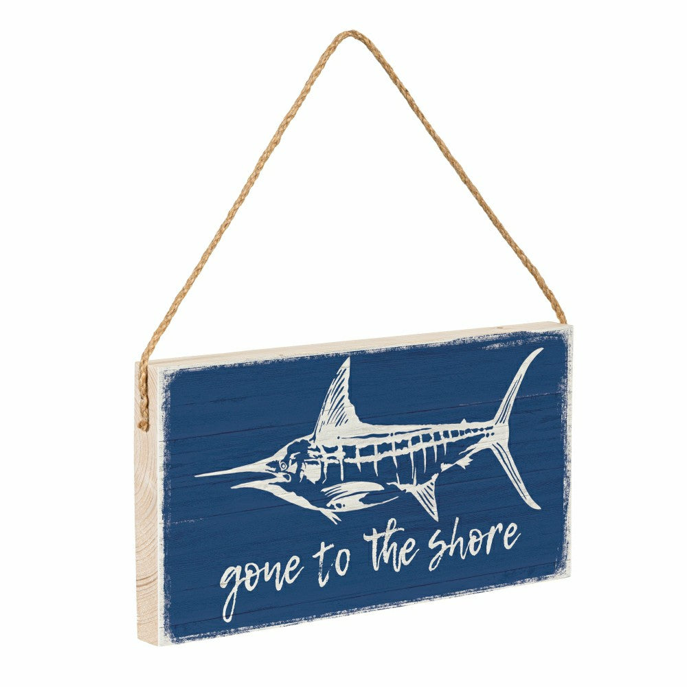 Coastal Wooden Sign Shore Marlin 11x6" | Plow & Hearth