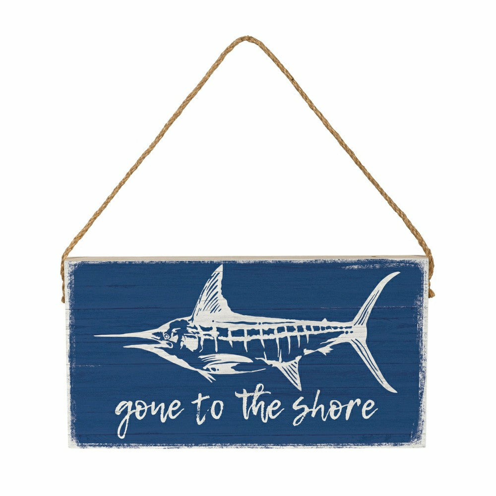 Coastal Wooden Sign Shore Marlin 11x6" | Plow & Hearth