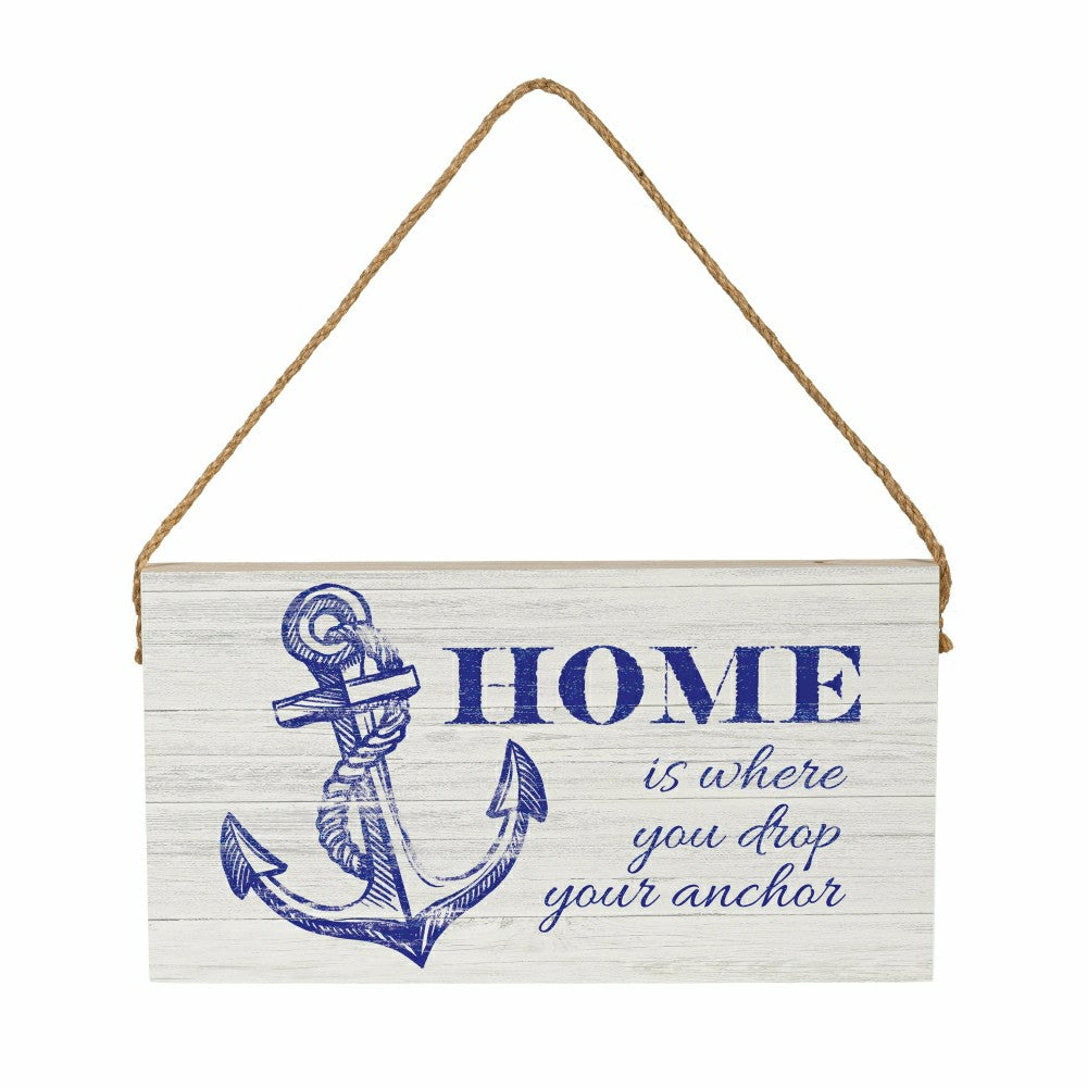 Coastal Wooden Sign Home Anchor 11x6" | Plow & Hearth