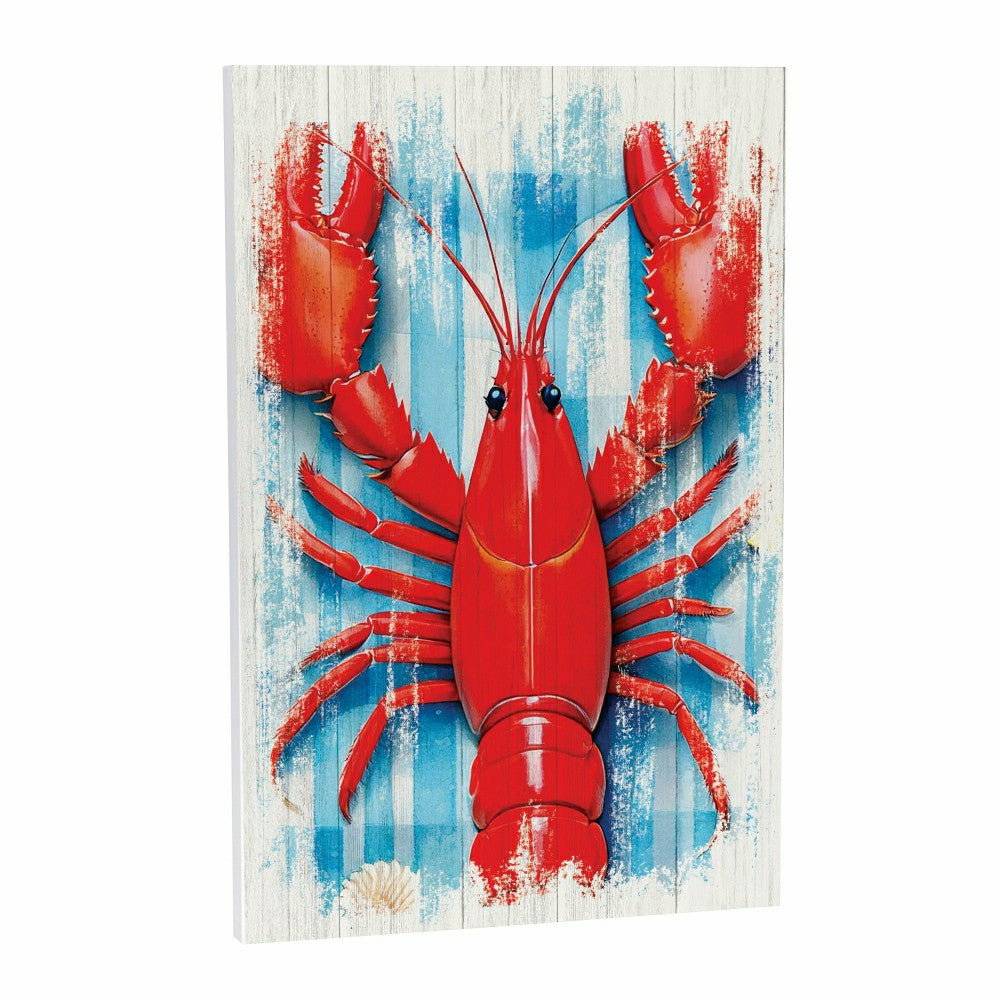 Coastal Wooden Wall Art Lobster 16x24" | Plow & Hearth