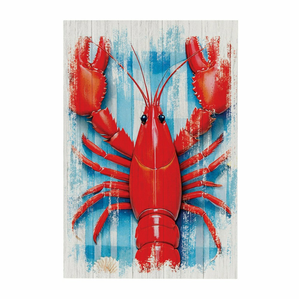 Coastal Wooden Wall Art Lobster 16x24" | Plow & Hearth