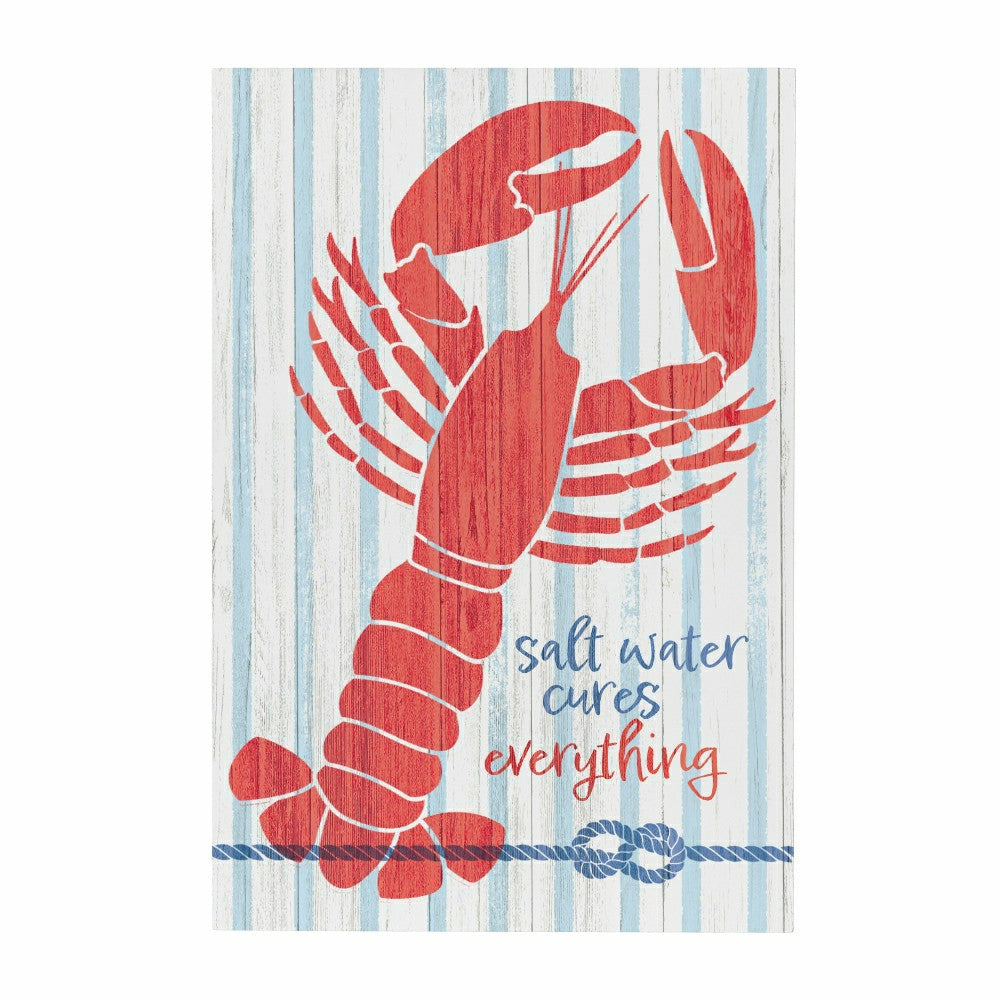 Coastal Wooden Wall Art Salt Water Lobster 16x24" | Plow & Hearth