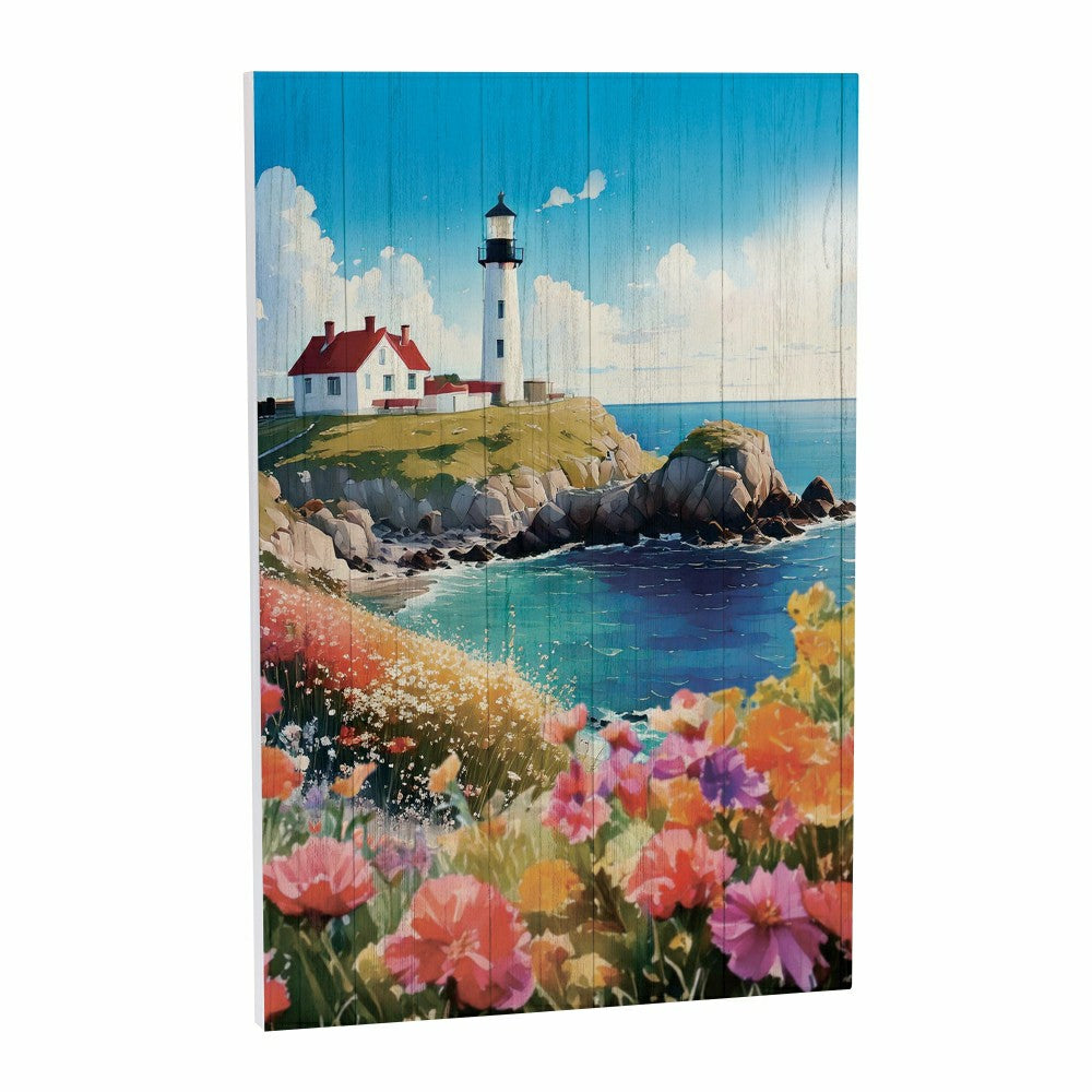 Coastal Wooden Wall Art Lighthouse 16x24" | Plow & Hearth