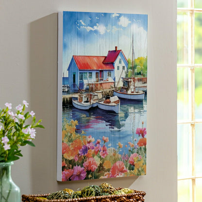 Coastal Wooden Wall Art Dock 16x24" | Plow & Hearth