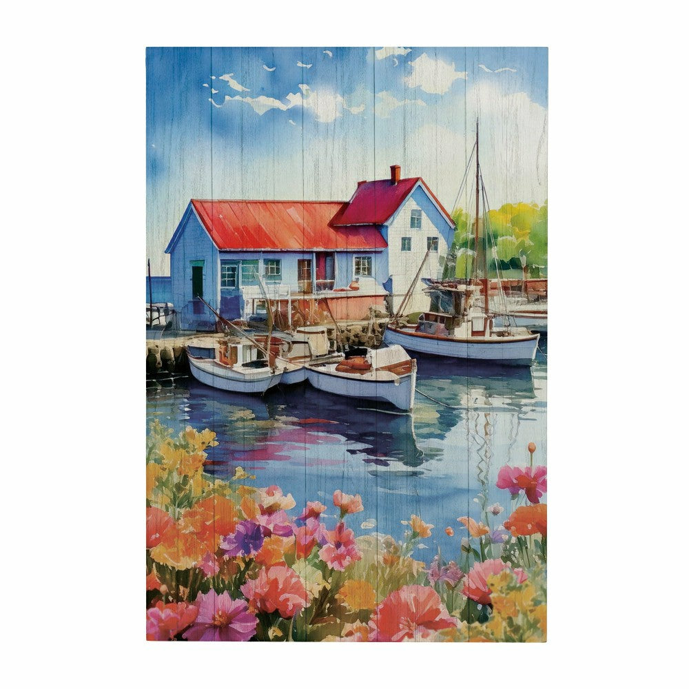 Coastal Wooden Wall Art Dock 16x24" | Plow & Hearth